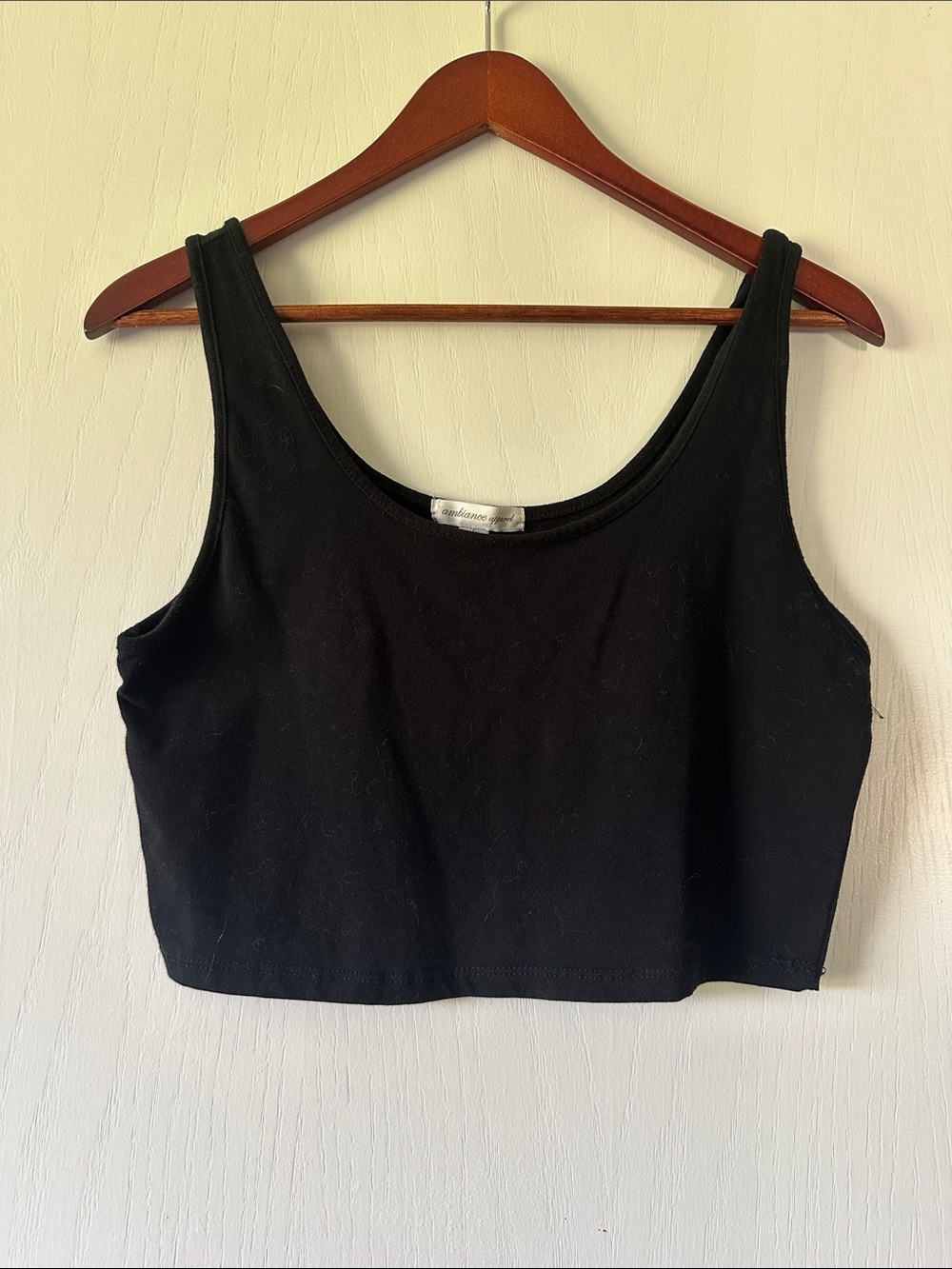 Ambiance Black Scoop Neck Crop Top